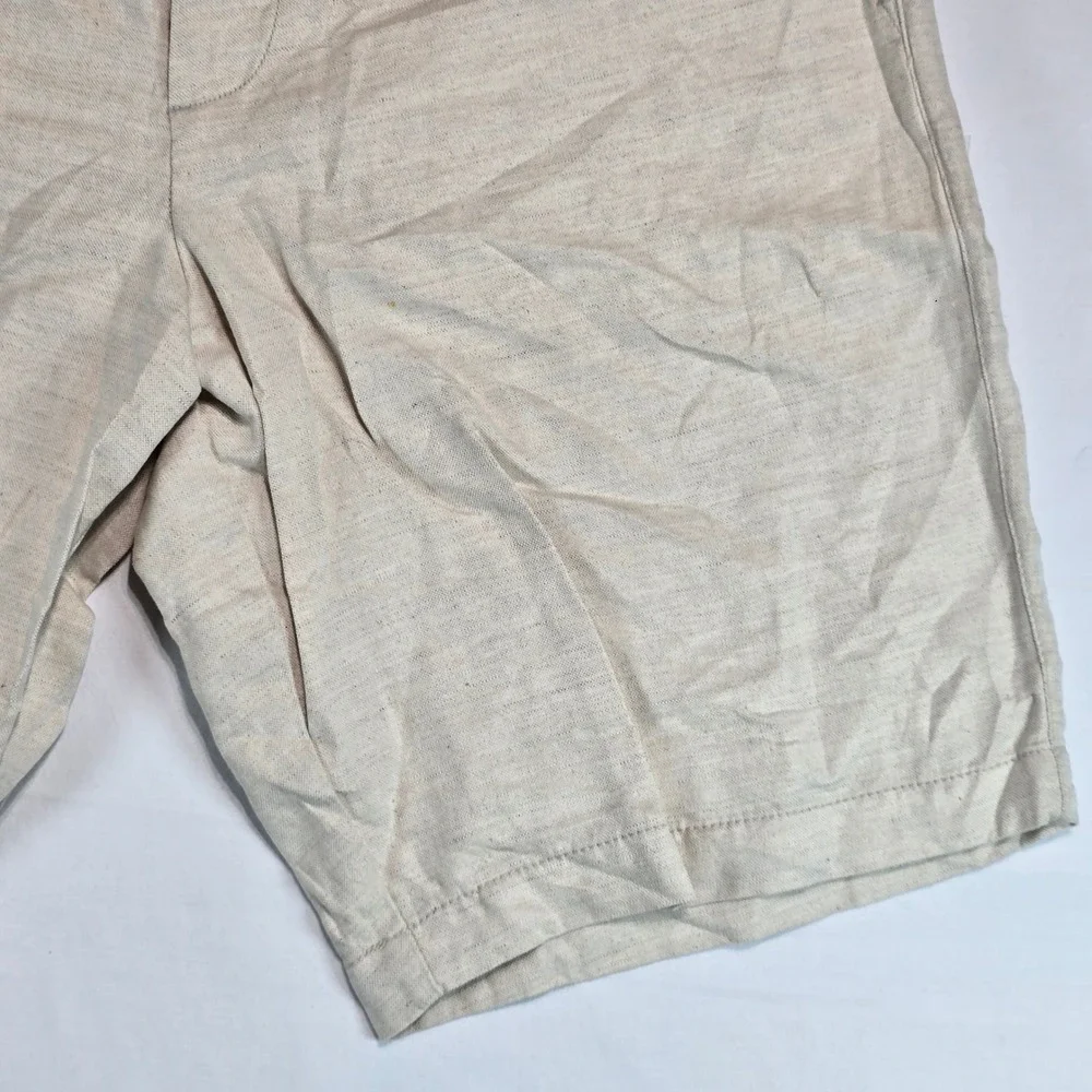 Gap‎ Mens 34 Stone Beige Linen Cotton Blend 10 Inch Inseam Shorts 228590-00